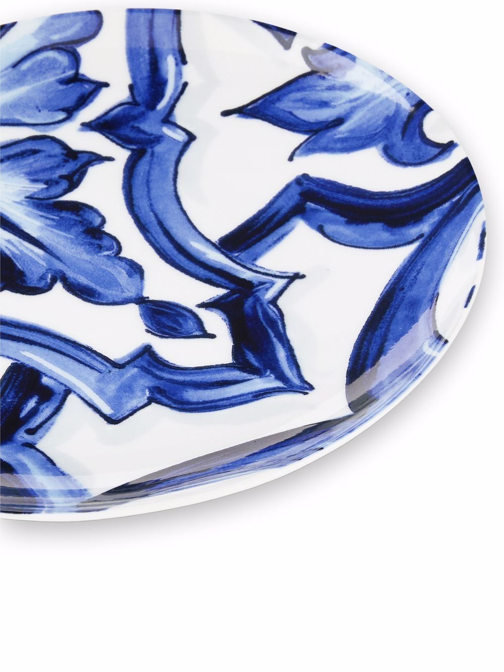 Shop Dolce & Gabbana Blu Mediterraneo-print Porcelain Bread Plates (set Of 2) In White