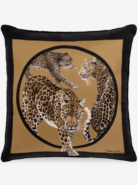 Dolce & Gabbana small leopard-print silk cushion