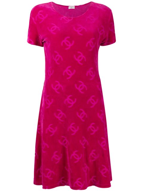 HOT SALE CHANEL 1996 CC-print T-shirt dress Women