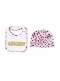 Moschino Kids Minion-Teddy Bear print hat set - Pink