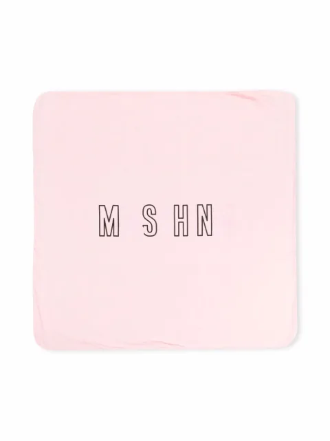 Moschino Kids logo-print cotton blanket