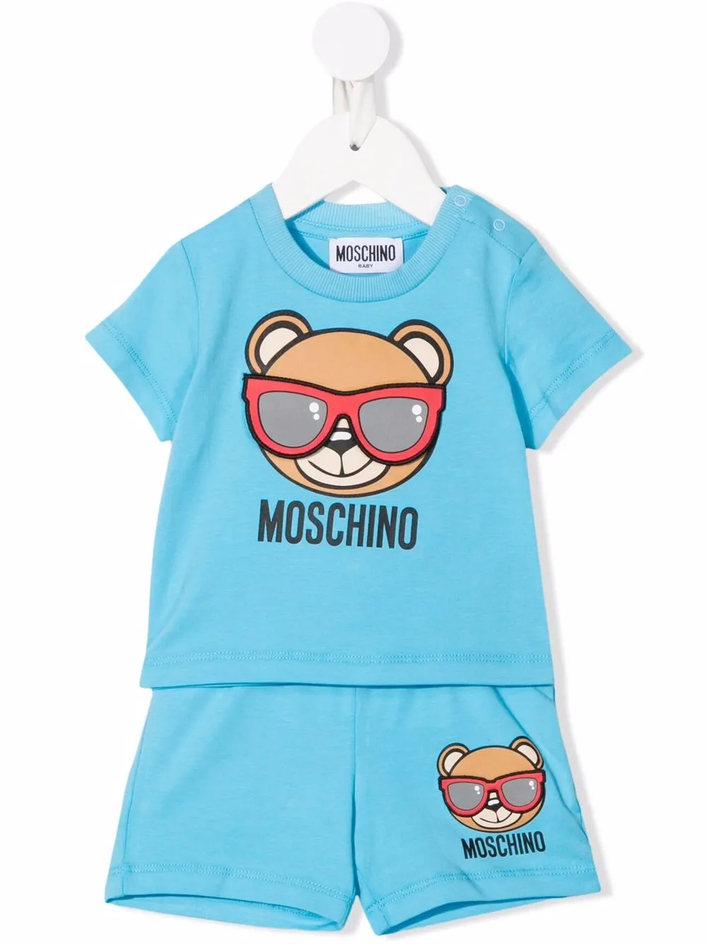 

Moschino Kids conjunto de shorts con logo estampado - Azul