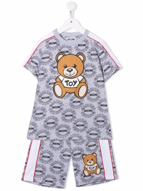 Moschino Kids شورت بطبعة شعار بالكامل تيدي