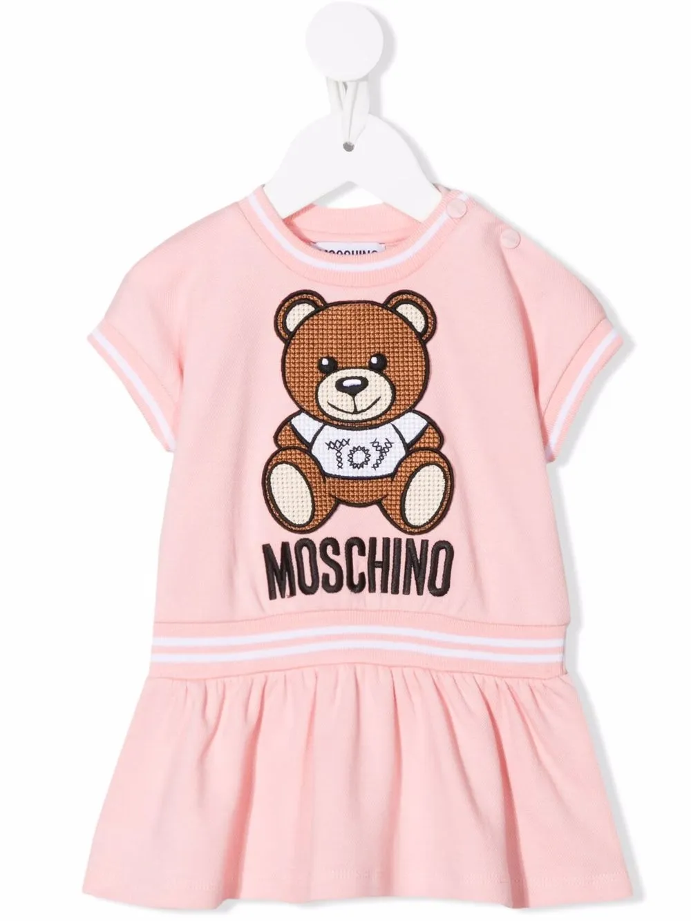 

Moschino Kids vestido estilo sudadera con parche Teddy Bear - Rosado