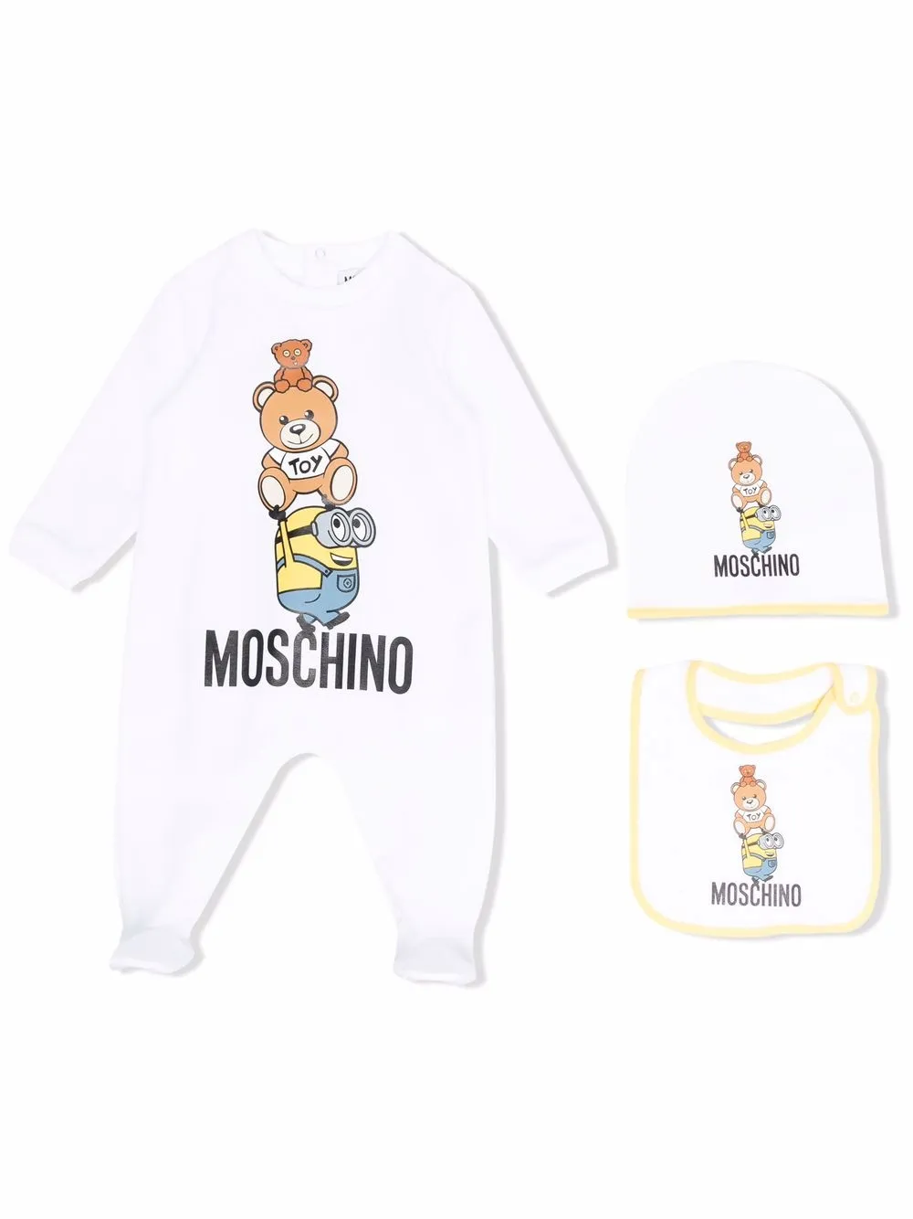 

Moschino Kids set de mameluco con motivo Minions - Blanco