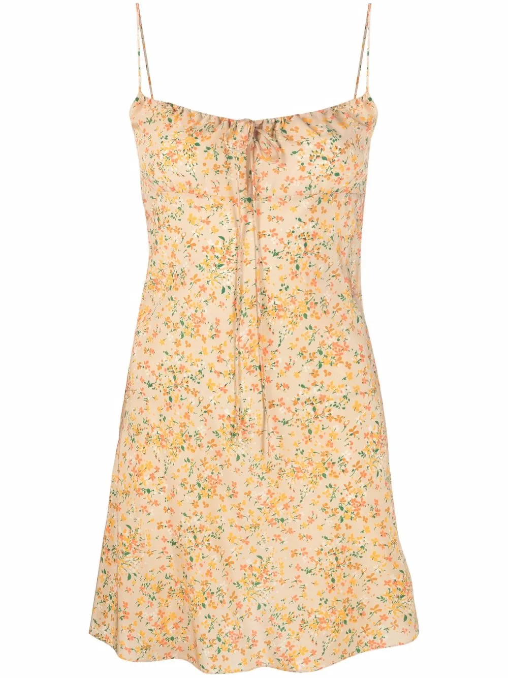 

Saint Laurent floral-print spaghetti-strap dress - Neutrals