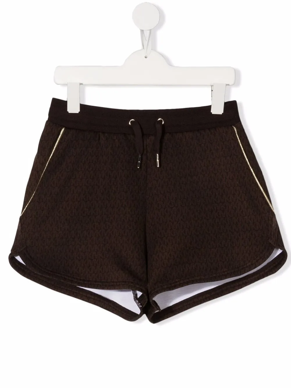 

Michael Kors Kids TEEN monogram drawstring shorts - Brown
