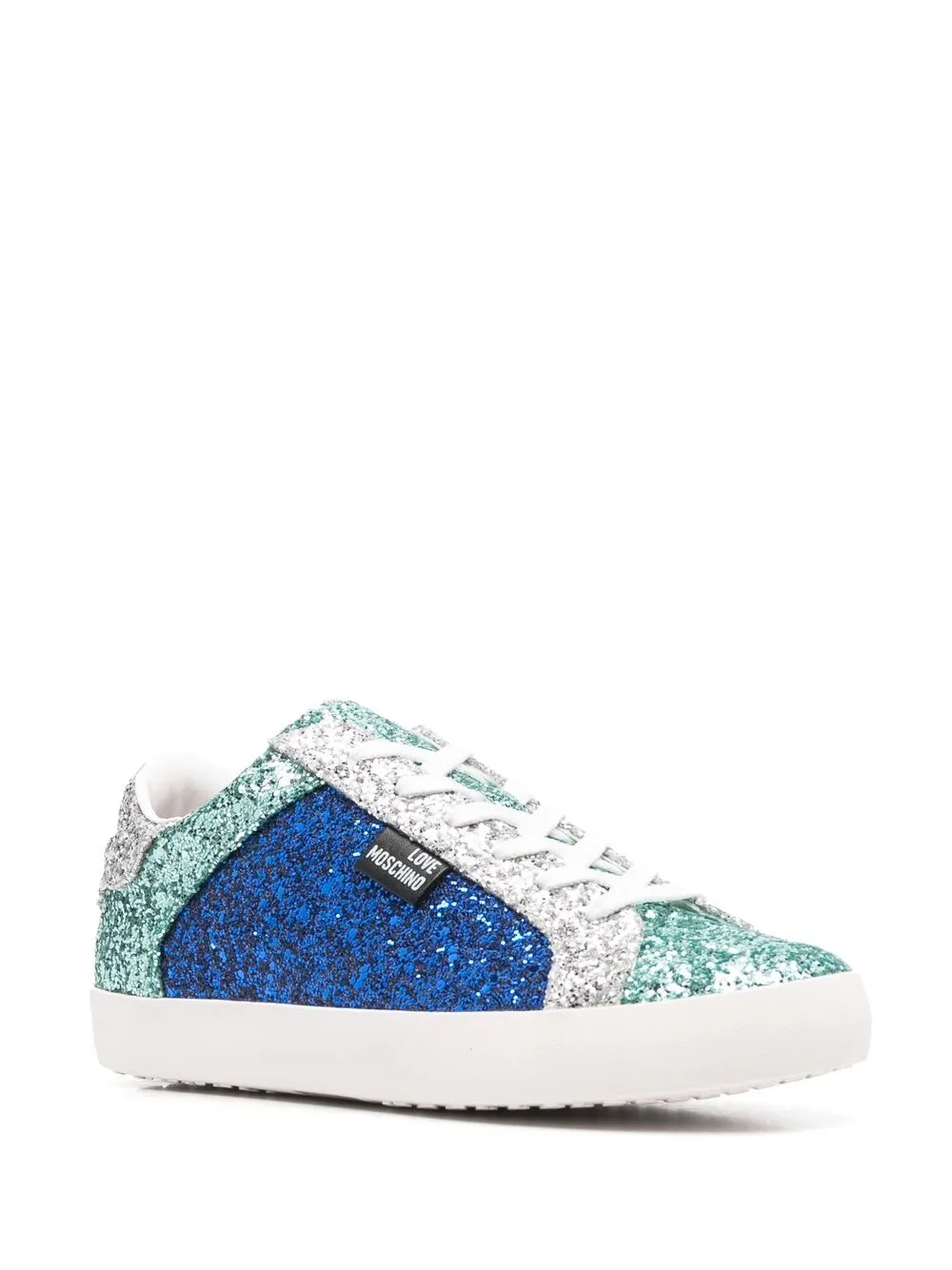 Love Moschino colourblock Glitter Sneakers Farfetch