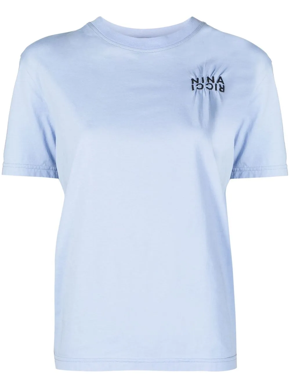 

Nina Ricci playera fruncida con logo bordado - Azul