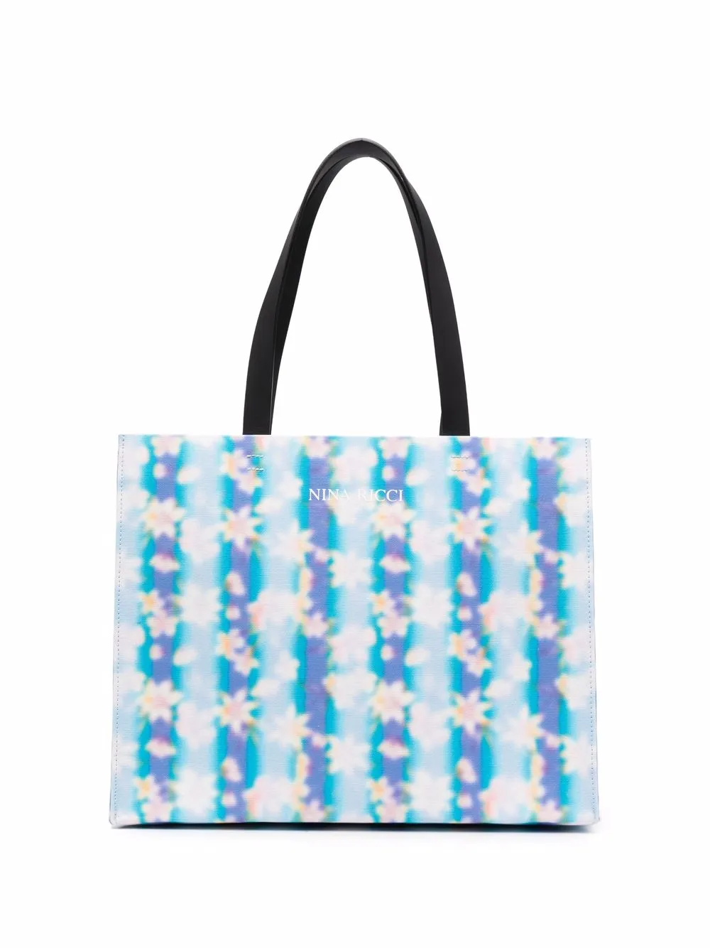 

Nina Ricci large floral-print logo tote bag - Blue