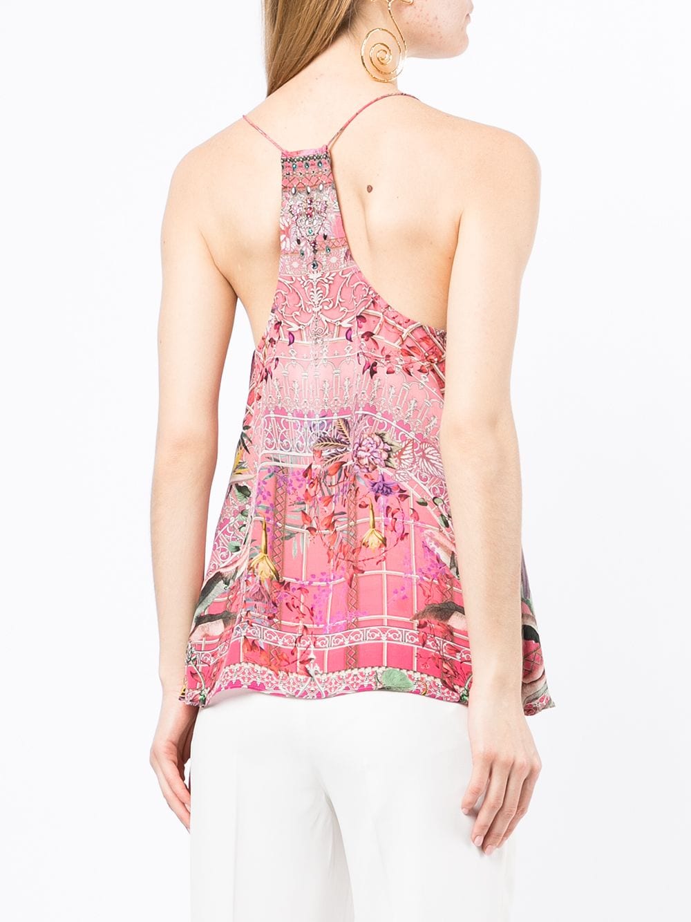 Shop Camilla Patterned Silk Vest In Multicolour