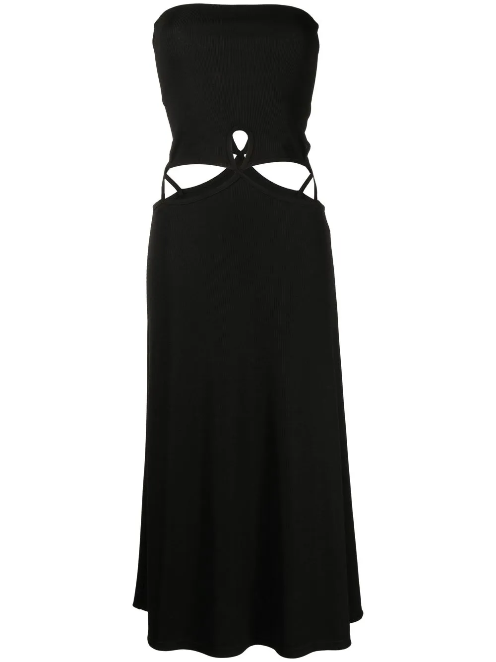 loophole strapless midi dress