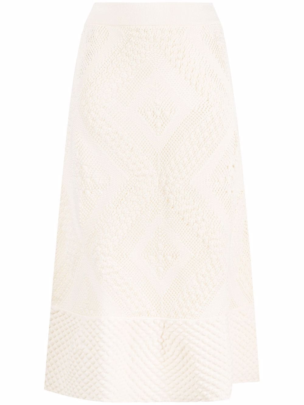 

Jil Sander falda midi de tejido flojo - Blanco