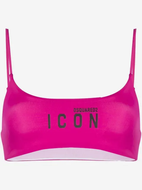 DSQUARED2 top de bikini con logo estampado