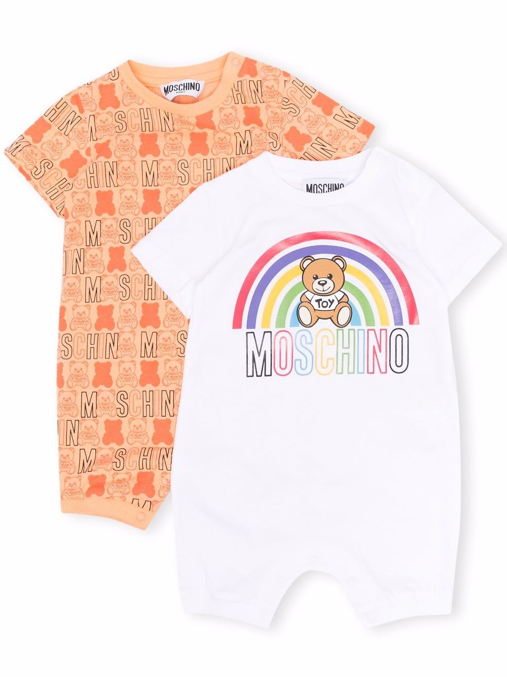 

Moschino Kids romper manga corta con logo - Blanco