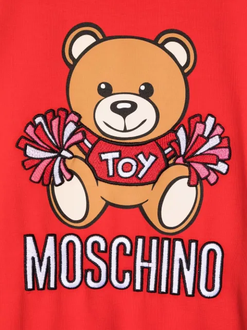 moschino kids logo刺绣t恤式连衣裙