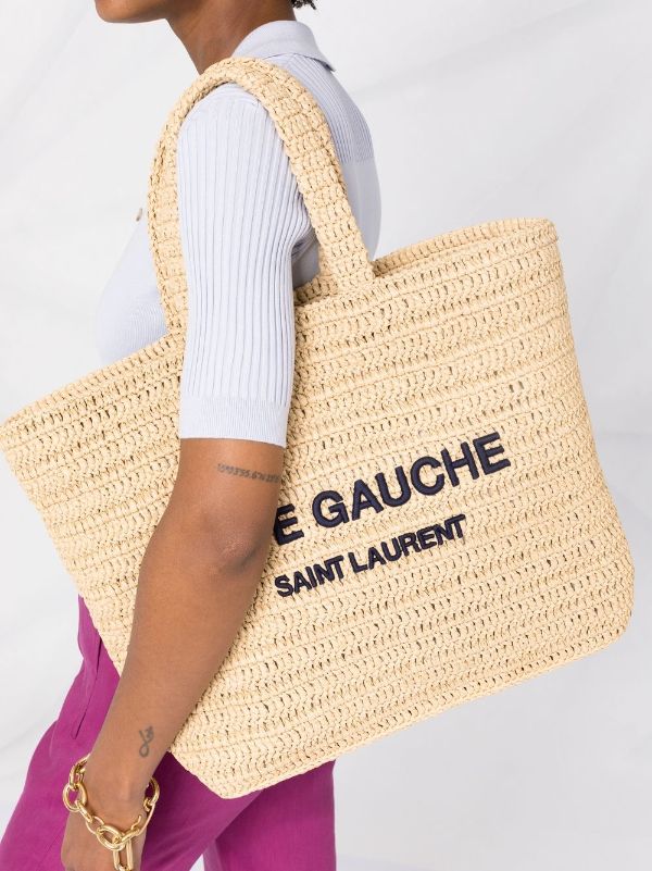 Saint Laurent Rive Gauche Raffia Tote Bag - Farfetch