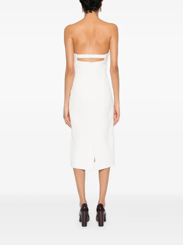 サンローラン Saint Laurent Silk Midi Dress SAINT LAURENT Wrap-effect belted lace-trimmed silk-satin
