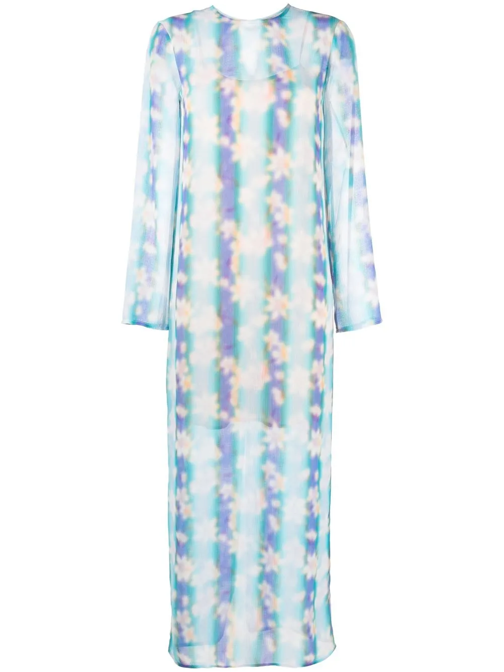 NINA RICCI FLORAL-PRINT LONG DRESS