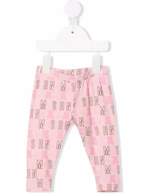 Moschino Kids logo print leggings