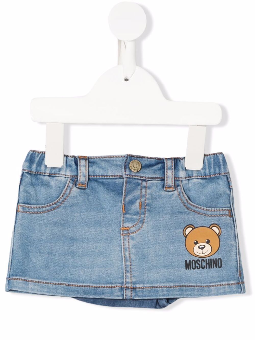 фото Moschino kids джинсовая юбка мини с логотипом