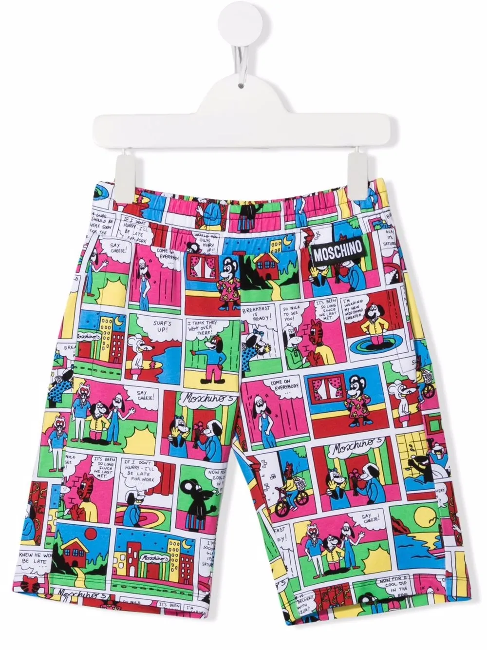 

Moschino Kids shorts con estampado de cómic - Blanco