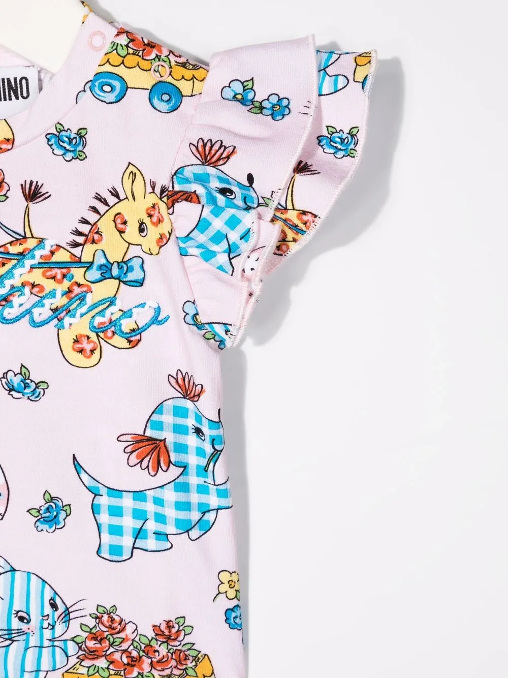 Graphic-Print Ruffle T-Shirt