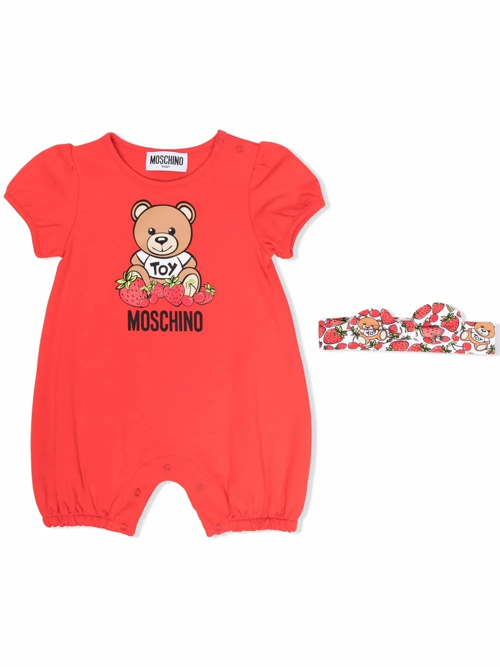

Moschino Kids set de romper y banda para el cabello con motivo Toy Bear - Rojo
