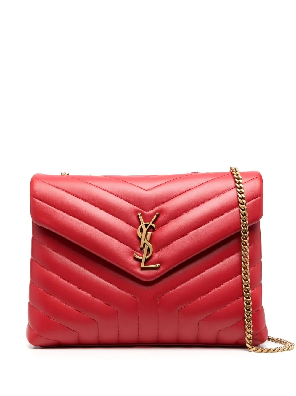 

Saint Laurent bolsa de hombro Loulou capitonada mediana - Rojo