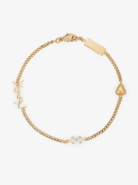 Saint Laurent Cassandre heart-charm bracelet
