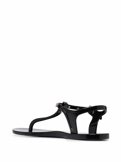 Love Moschino Thong Strap Shiny Sandals - Farfetch