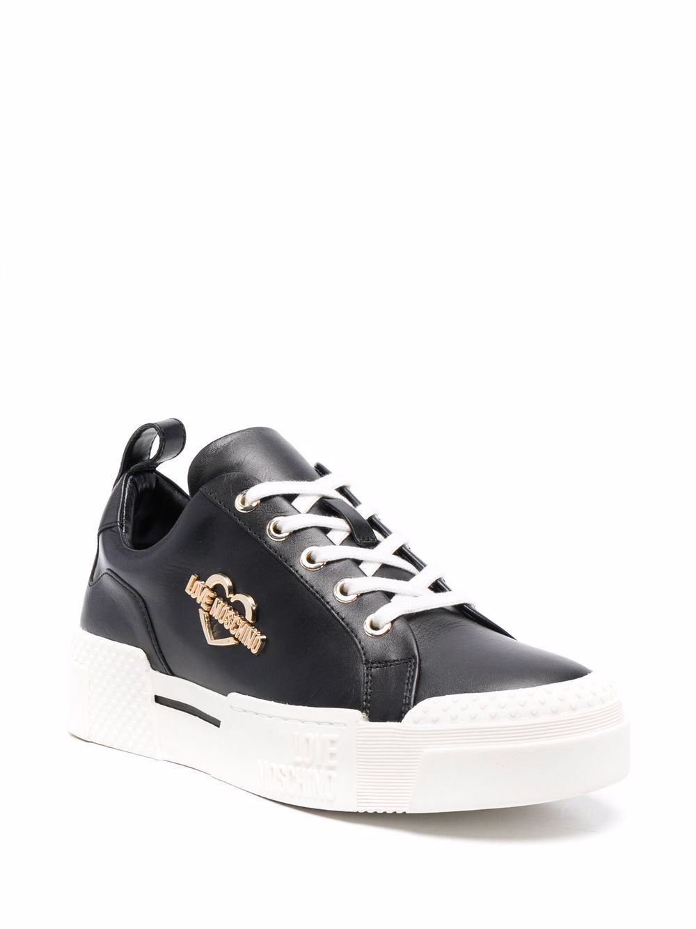 Love Moschino Sneakers met logoplakkaat - Zwart