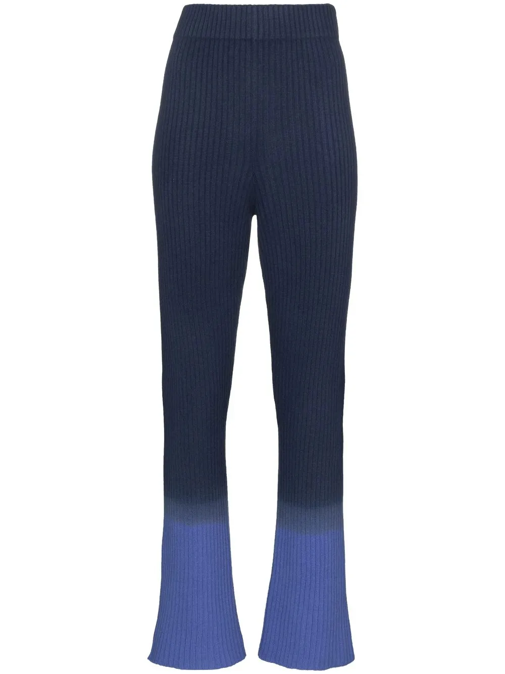 

The Elder Statesman ombré ribbed cashmere trousers - Blue