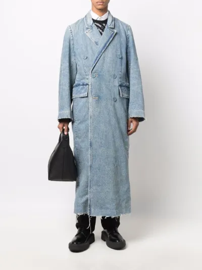 double-breasted denim coat | Balenciaga 