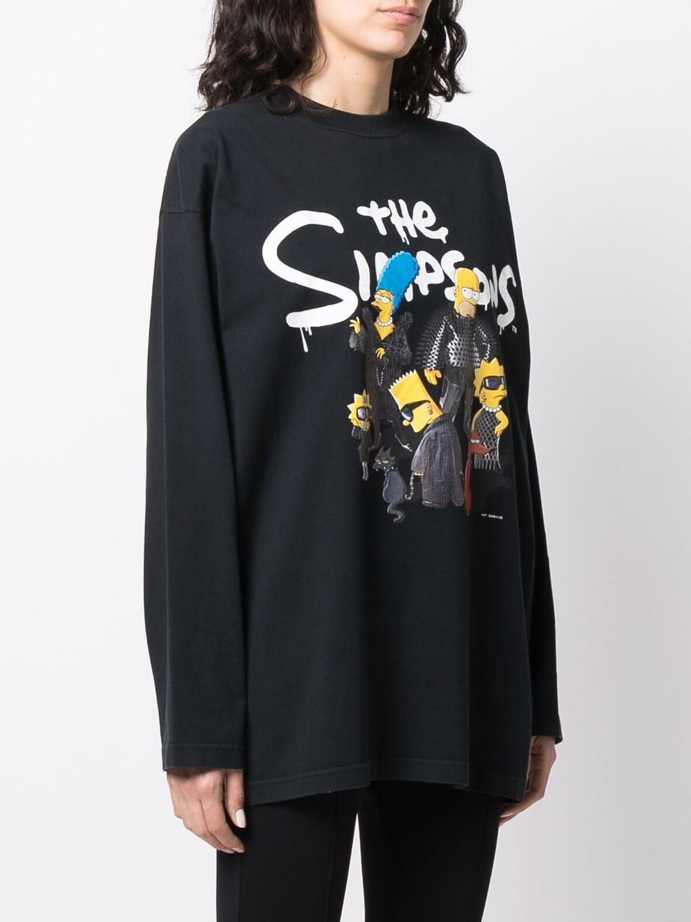 Shop Balenciaga X The Simpsons Graphic-print T-shirt In Black