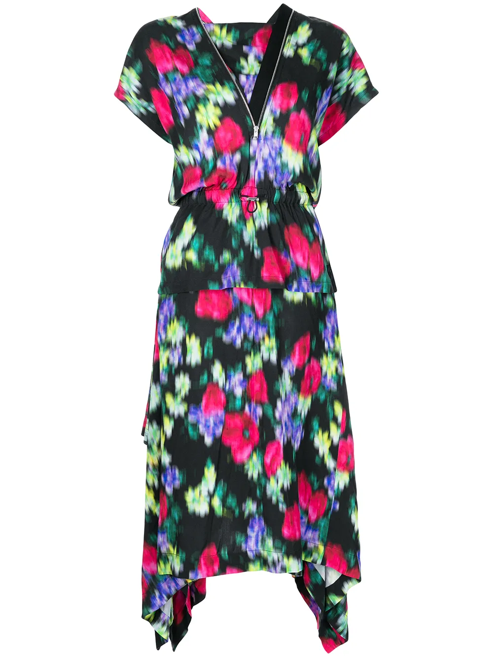 

Kenzo Blurred Flowers-print midi dress - Multicolour