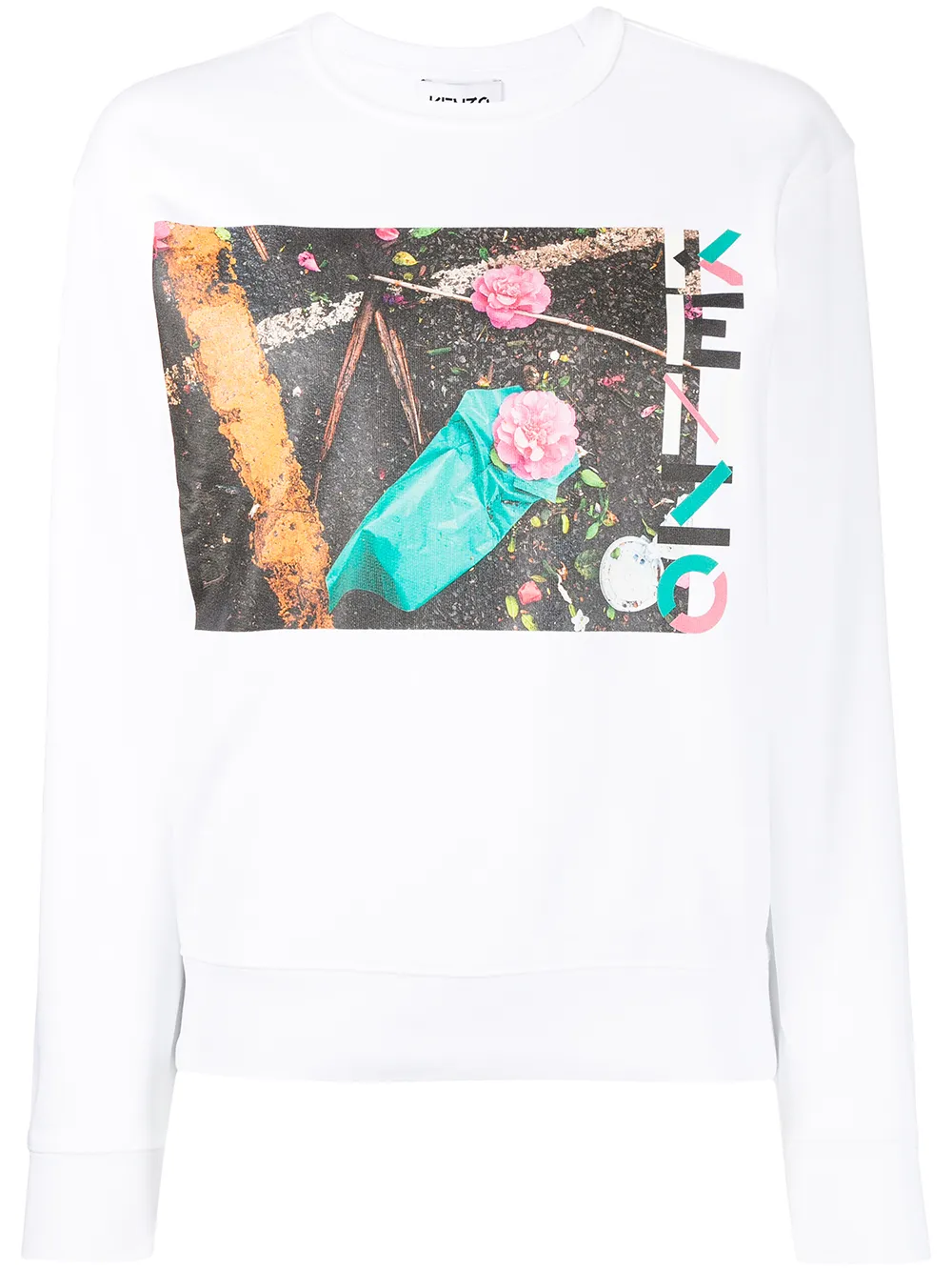 

Kenzo sudadera con logo estampado - Blanco