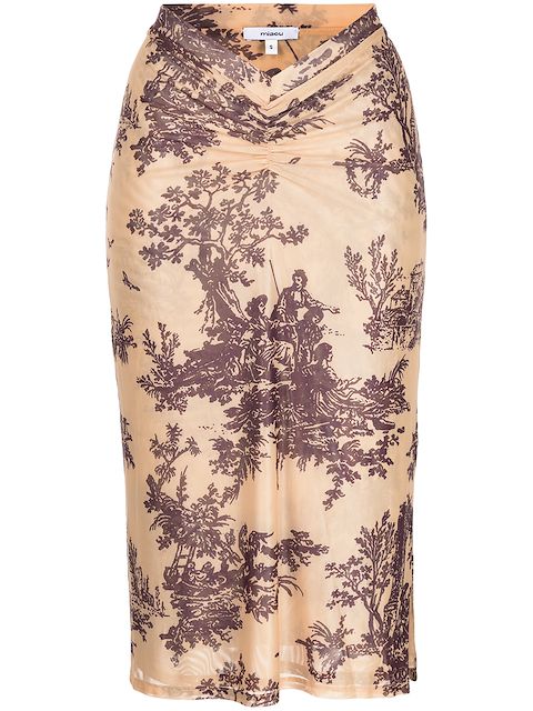 Miaou Preston ruched midi skirt