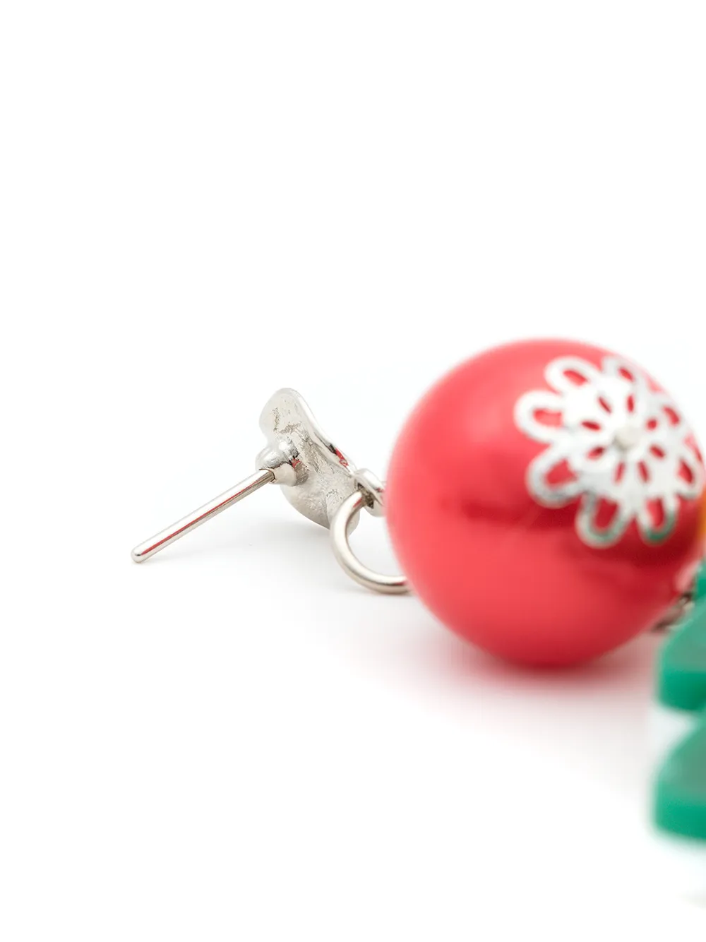 Amir Slama Christmas-motif Asymmetric Earrings In Green