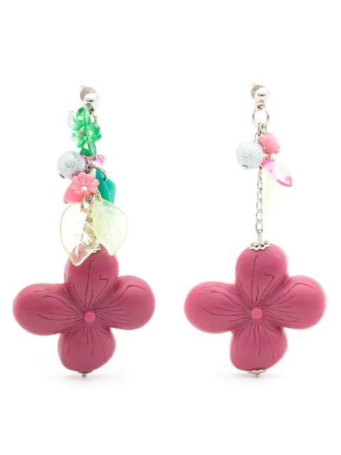 Amir Slama boucles d'oreilles pendantes à fleurs 