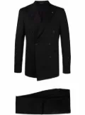 Tagliatore fitted double-breasted suit - Black