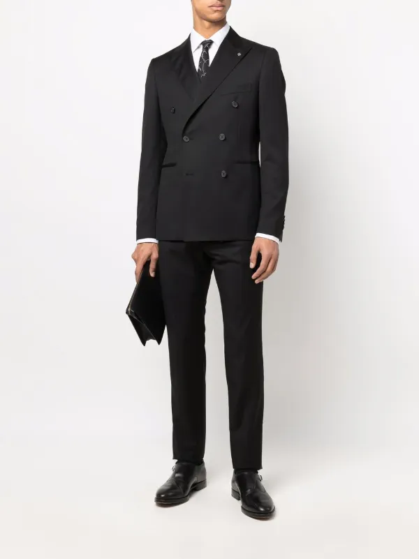 <美品>TAGLIATORE ネイビー ダブル ウール スーツ サイズ52 TAGLIATORE タリアトーレ 6B ダブル ジャケット ウール モヘア
