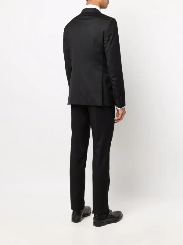 Tagliatore Fitted double-breasted Suit | Black | FARFETCH