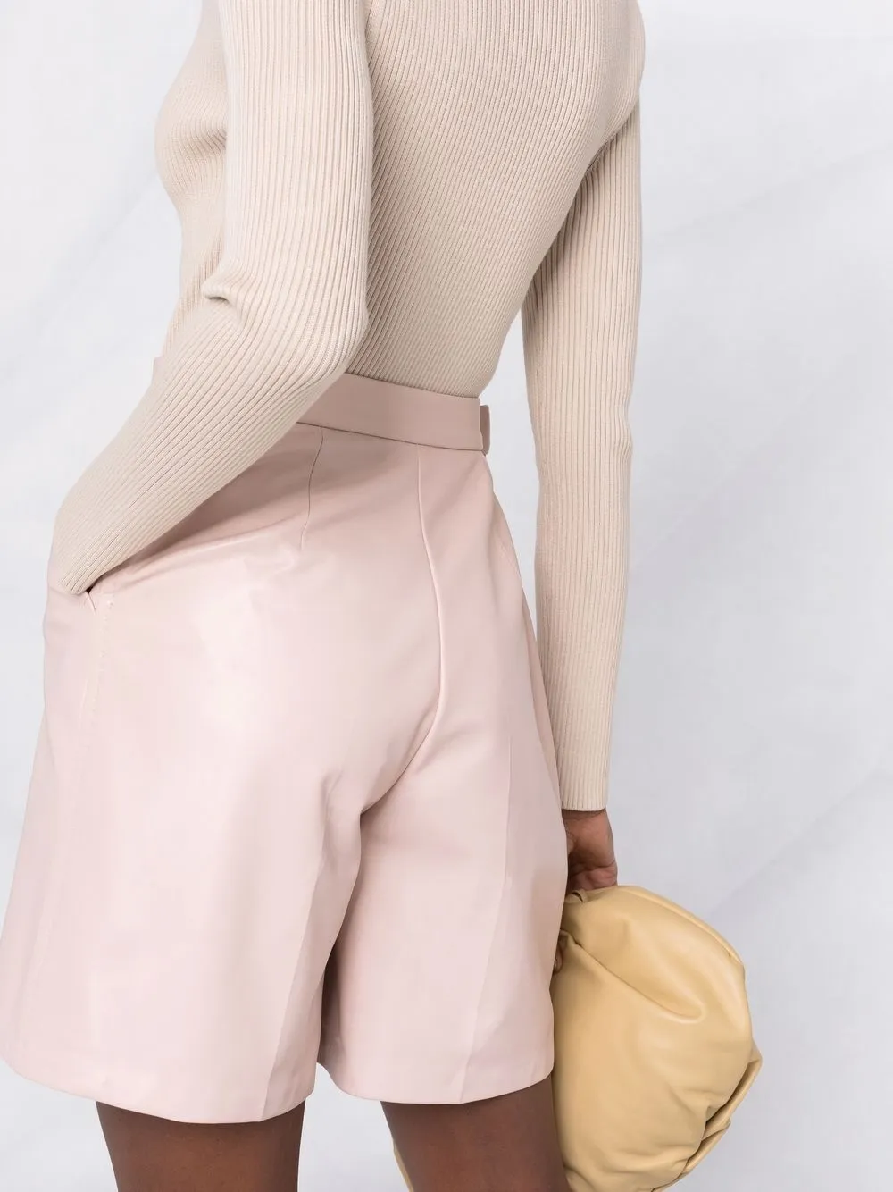 MAX MARA HIGH-WAIST LEATHER SHORTS