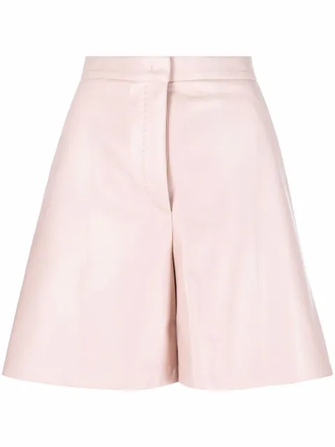 Max Mara high-waist leather shorts