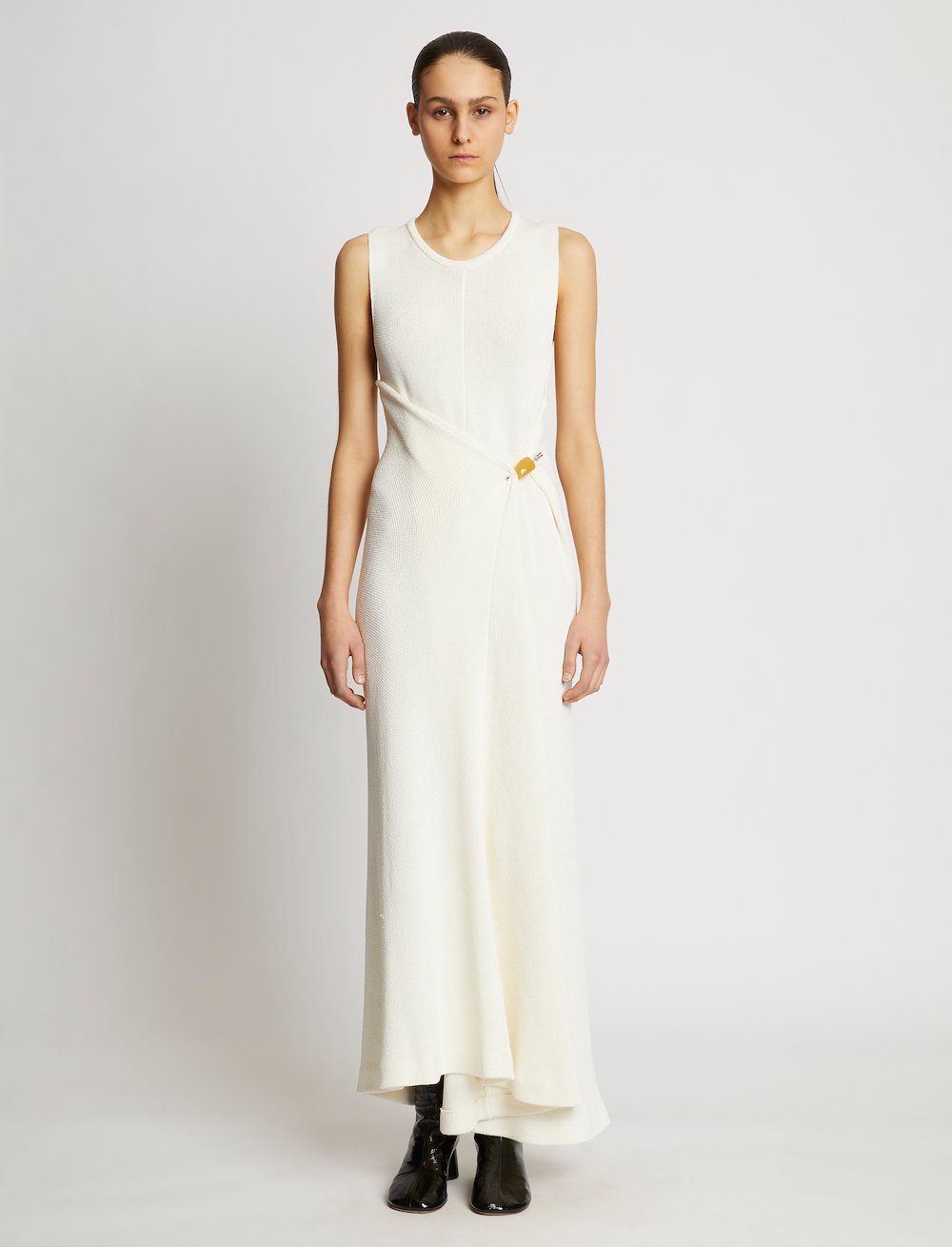 Twist Back Viscose Crepe Knit Dress