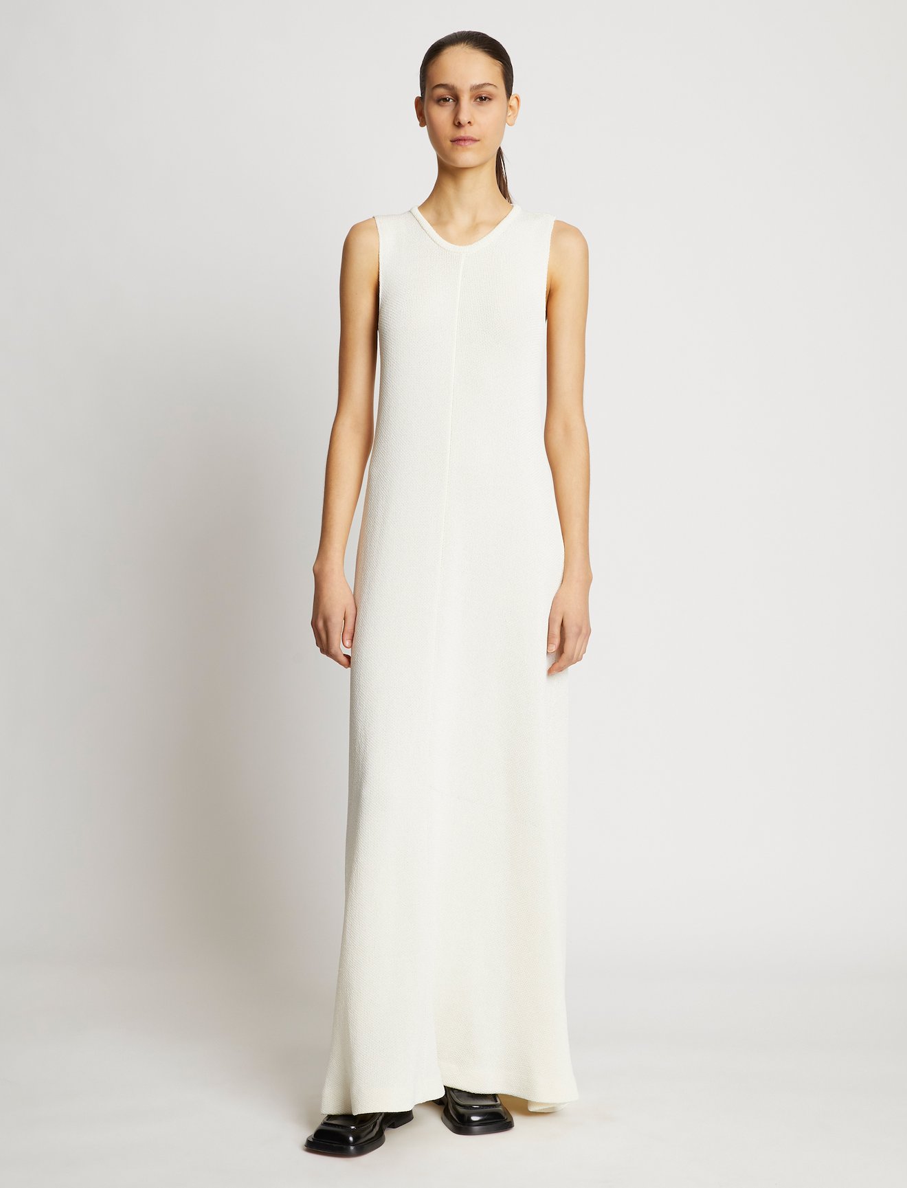Twist Back Viscose Crepe Knit Dress #5