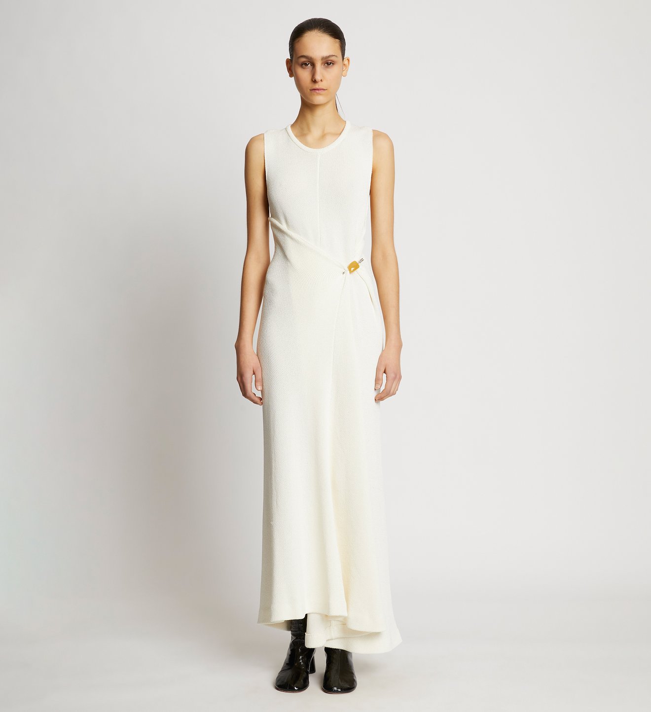 Twist Back Viscose Crepe Knit Dress