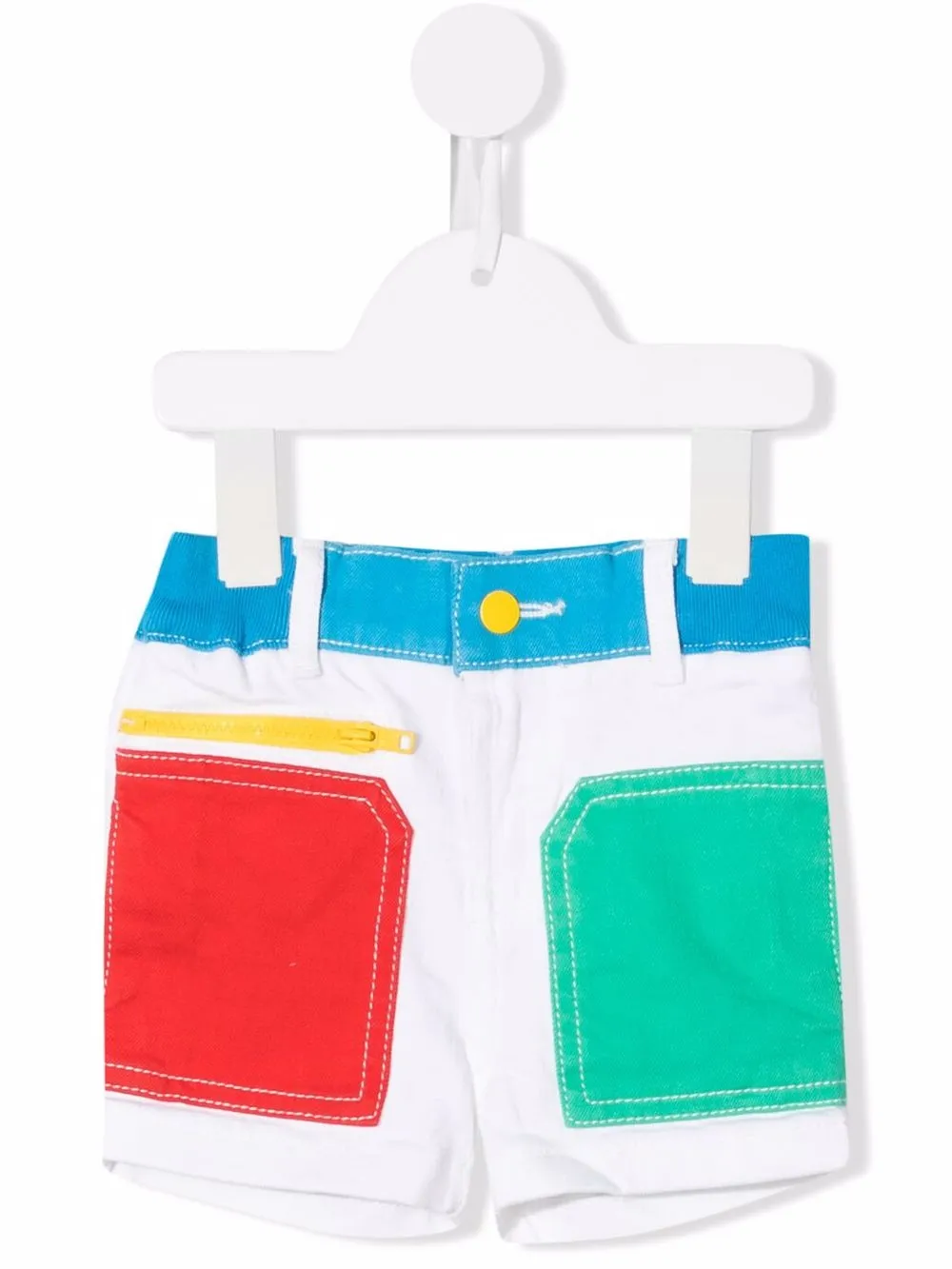 

Stella McCartney Kids colour-block panelled shorts - White