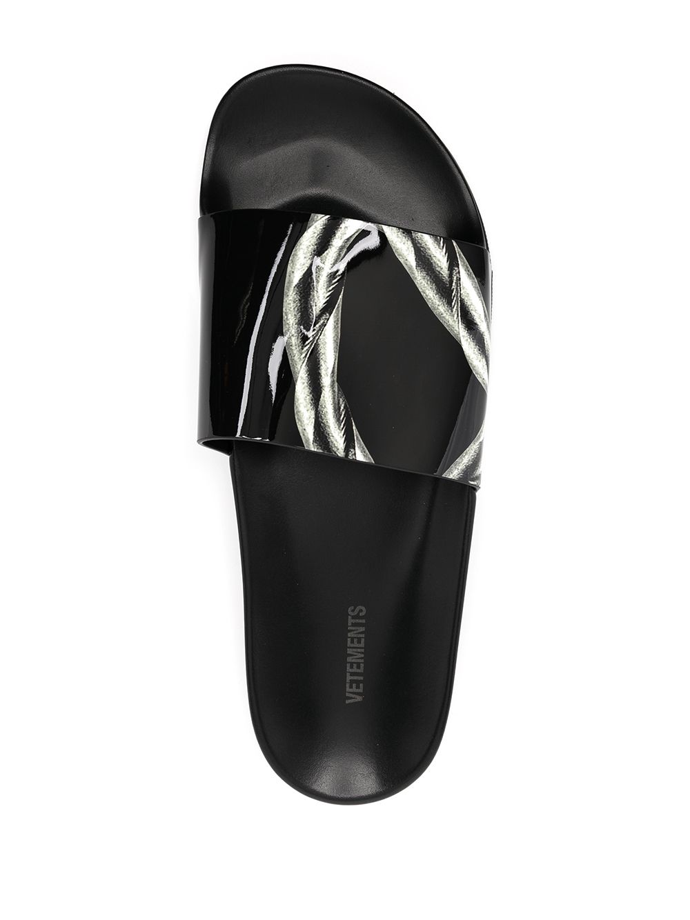 VETEMENTS Silver Chain Leather Slides - Farfetch